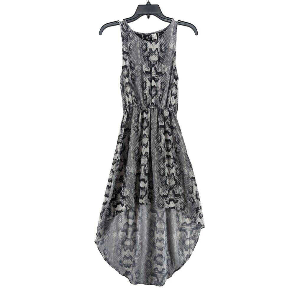 Divided by H&M Dress 4 Black White HiLow Snakeskin Print Lace Back Stretch Waist